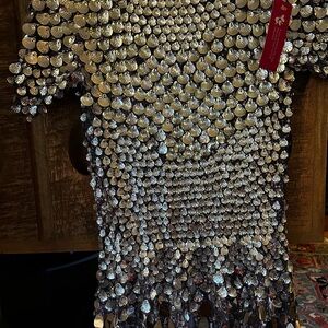 Born in Stockholm.Shell-shaped Sequin dress. Never worn/tags on.Size M, silver